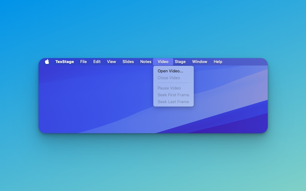 Open Video - TexStage for Mac